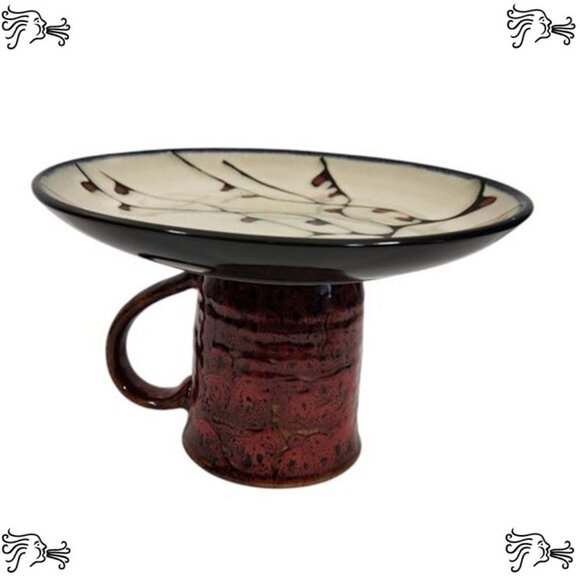 Upcycled Coffee Mug Candle Holder, Jewelry Tray, Sponge Soap Dish, Bracelet Red - Picture 2 of 4